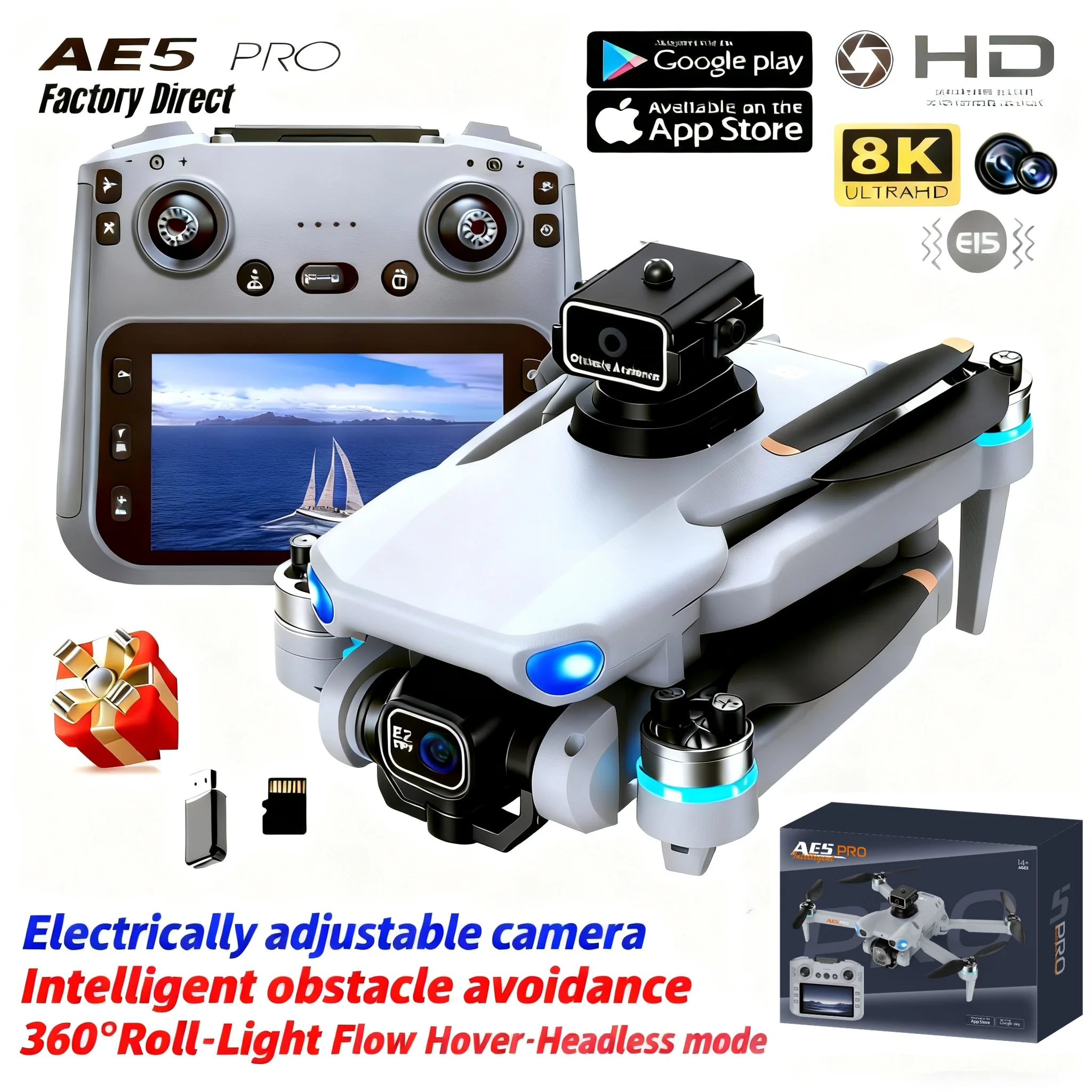 Drone Kit Tricopter - AE5 프로 드론 8K HD 4.5인치