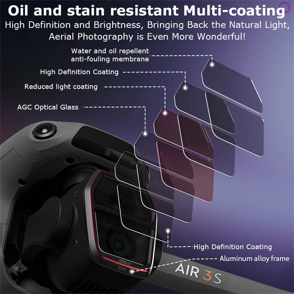 DJI Air 3S 카메라 렌즈 필터 키트 UV CPL - Drone Kit Waterproof 리뷰 및 가격